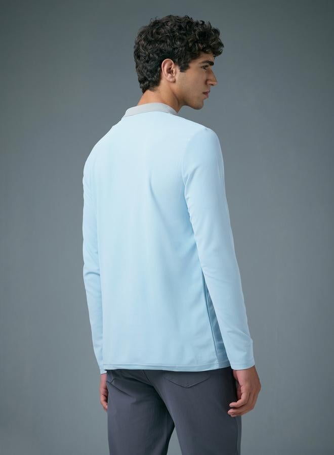 Technosport Men Slim Fit Contrast Panel Polo - Image 5