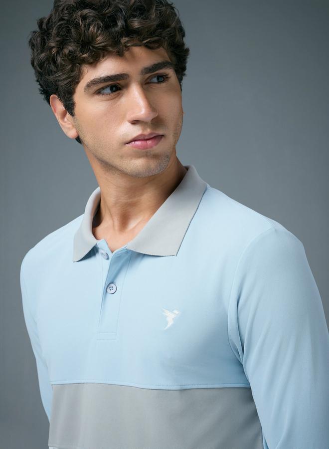 Technosport Men Slim Fit Contrast Panel Polo - Image 3