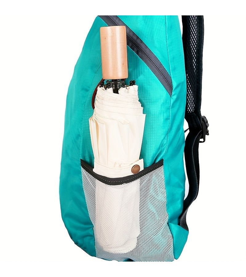 1pc Lightweight Backpack In Green Durable Comfortable Hiking Foldable Design Zipper Closure Unisex - Image 2