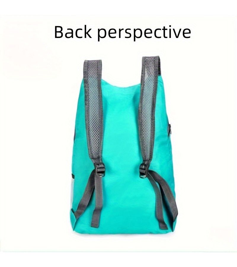 1pc Lightweight Backpack In Green Durable Comfortable Hiking Foldable Design Zipper Closure Unisex - Image 5