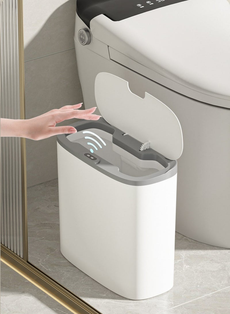 روك بو يمكن لصندوق النفايات الذكية القمامة الاستقرائي أن يكون بدون لمس سلة مهملات الحمام مع مستشعر حركة الغطاء صندوق قمامة مقاوم للماء 12 لتر صندوق قمامة أوتوماتيكي ضيق صغير نحيف لمرحاض مكتب غرفة نوم المطبخ - Image 2