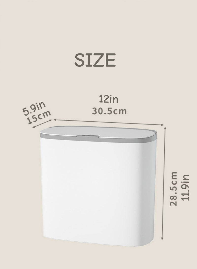 روك بو يمكن لصندوق النفايات الذكية القمامة الاستقرائي أن يكون بدون لمس سلة مهملات الحمام مع مستشعر حركة الغطاء صندوق قمامة مقاوم للماء 12 لتر صندوق قمامة أوتوماتيكي ضيق صغير نحيف لمرحاض مكتب غرفة نوم المطبخ - Image 3
