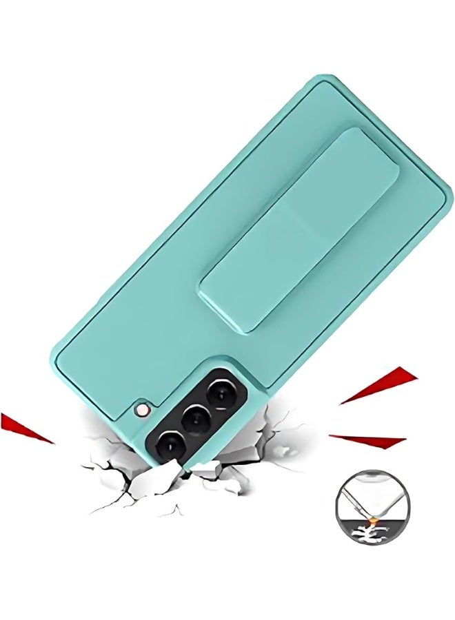 glassology حافظة سامسونج جالاكسي A33 مع حامل مغناطيسي مع حزام يد عمودي وأفقي، حامل سيارة متعدد، حاملة، حزام إصبع مع واقي شاشة (أخضر) - Image 3