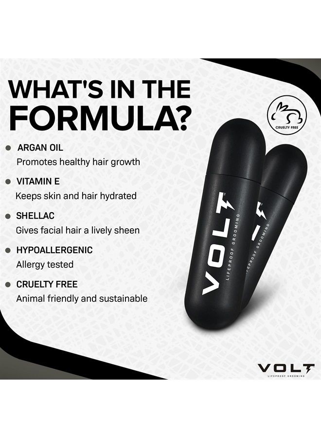 VOLT Grooming Instant Beard Color ECO 2 Pack Refill - Smudge and Water Resistant Quick Drying Brush on Color for Beards and Mustaches, Bark (Dark Brown) - Image 2