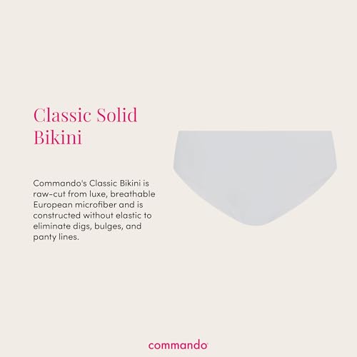 commando - Classic Solid Bikini | Soft, Breathable Fabric | No Show Style | Comfortable Raw-Cut Edges | Machine Washable | White, Medium-Large - Image 3