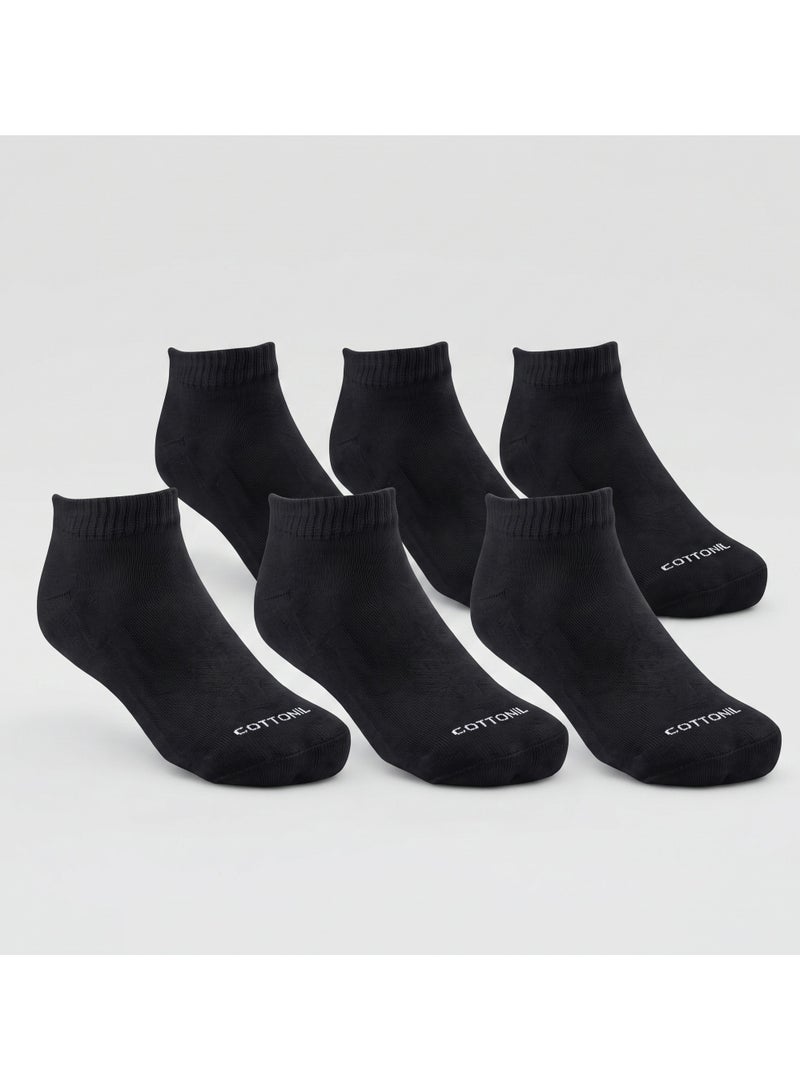 Cottonil Pack of 6 Cotton Socket Socks for Men - Black Code 45 - Image 1