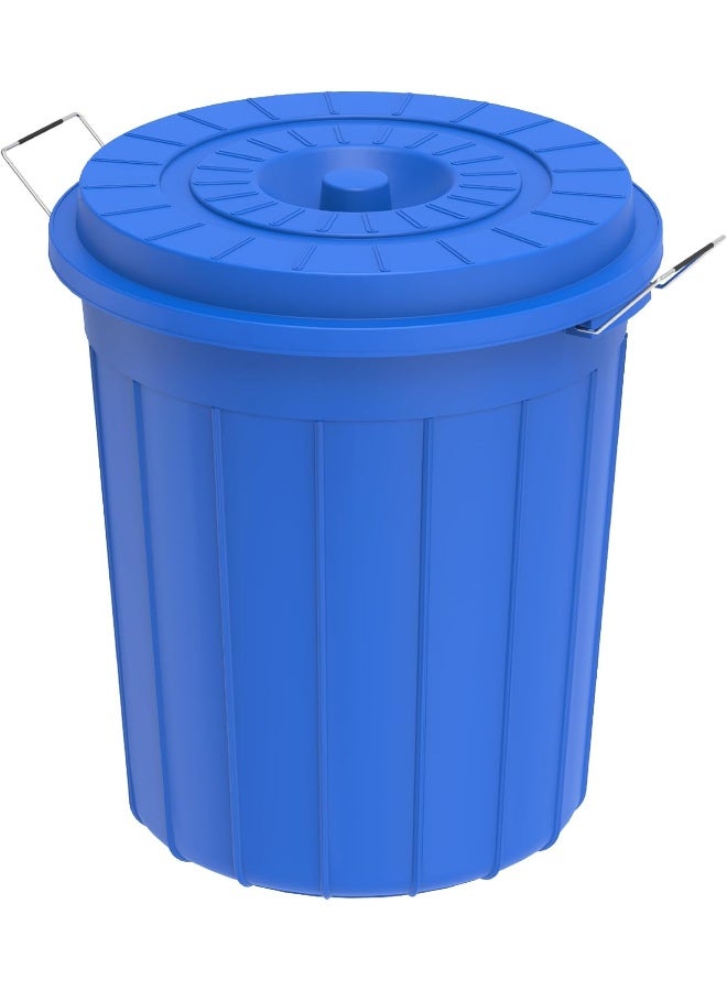 Cosmoplast برميل دائري متعدد الاستخدامات من بلاستيك كوزموبلاست IFHHDR190BL مع غطاء، سعة 35 لتر - أزرق - Image 1