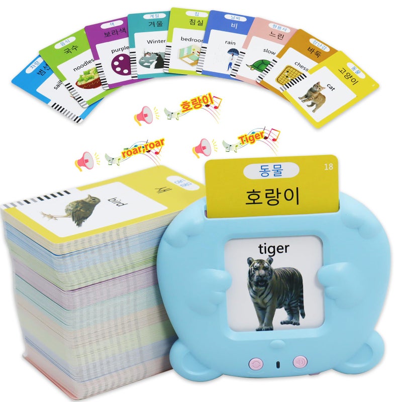 MAYAPHILOS 510 Words English and Korean Talking Flash Cards Bilingual Educational Toy Korean Language Learning Toys Pocket Speech for Toddlers - Image 2