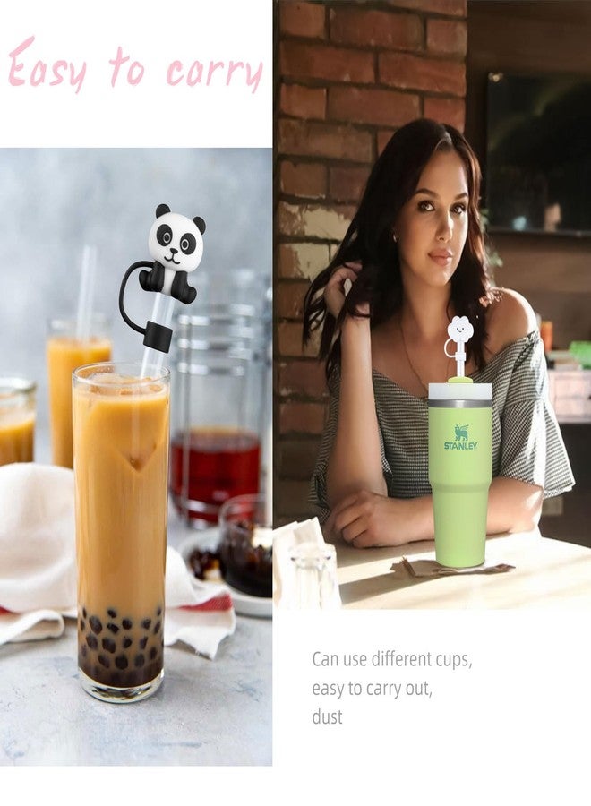 KMN 4PCS Straw Cover for Stanley 40 OZ Tumbler, Cloud Silicone Straw Covers for Stanley Cup, 10mm Straw Topper Cute Straw Protector for tumblers for Stanley Cup Accessories (2Cloud+2Panda) - Image 5