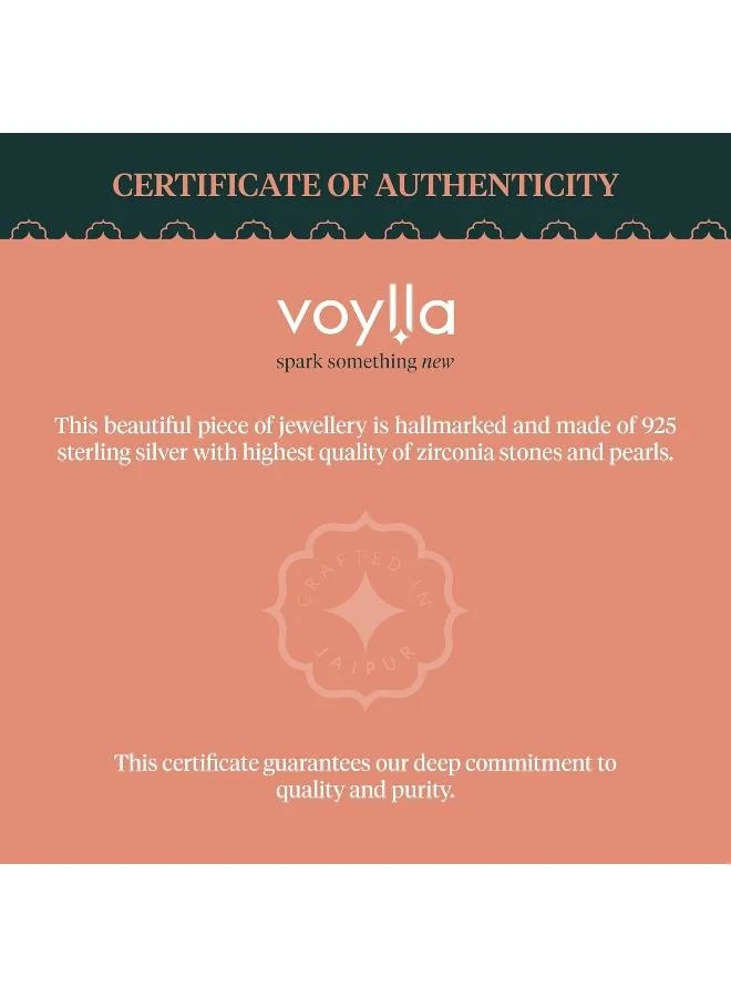 VOYLLA 925 Sterling Silver CZ Deer Shaped Pendant with Chain