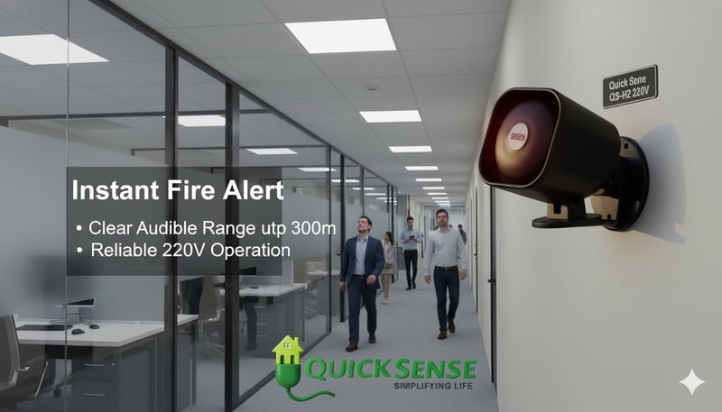 Quick Sense QS-H2 Hooter Alarm | 220V AC Electronic Siren | Loud 110dB Industrial Security Alert | Set of 2 - Image 4