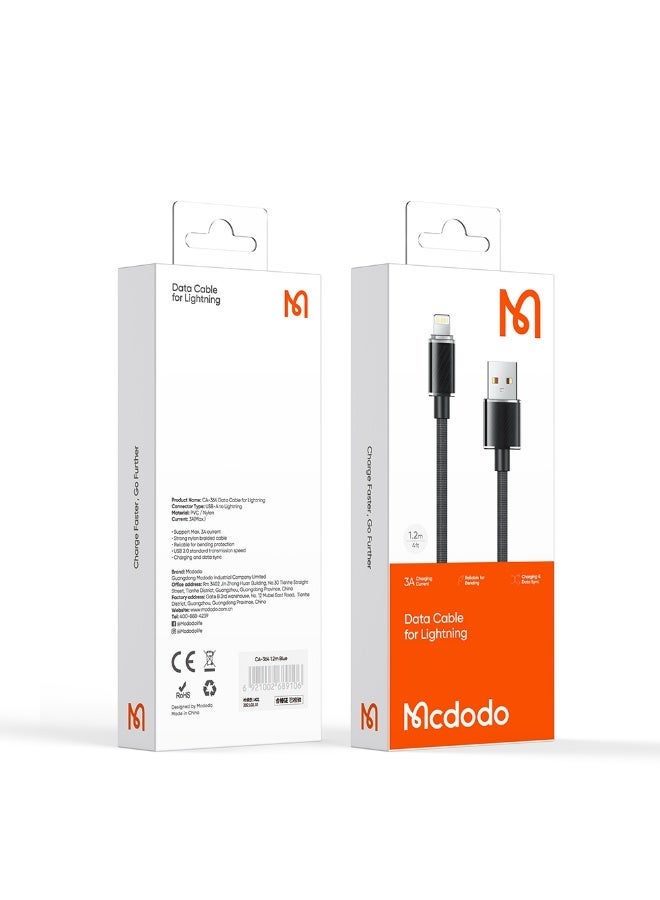 Mcdodo CABLE CA-3640 DICHROMATIC SERIES LIGHTNING DATA  1.2M – BLACK - Image 2