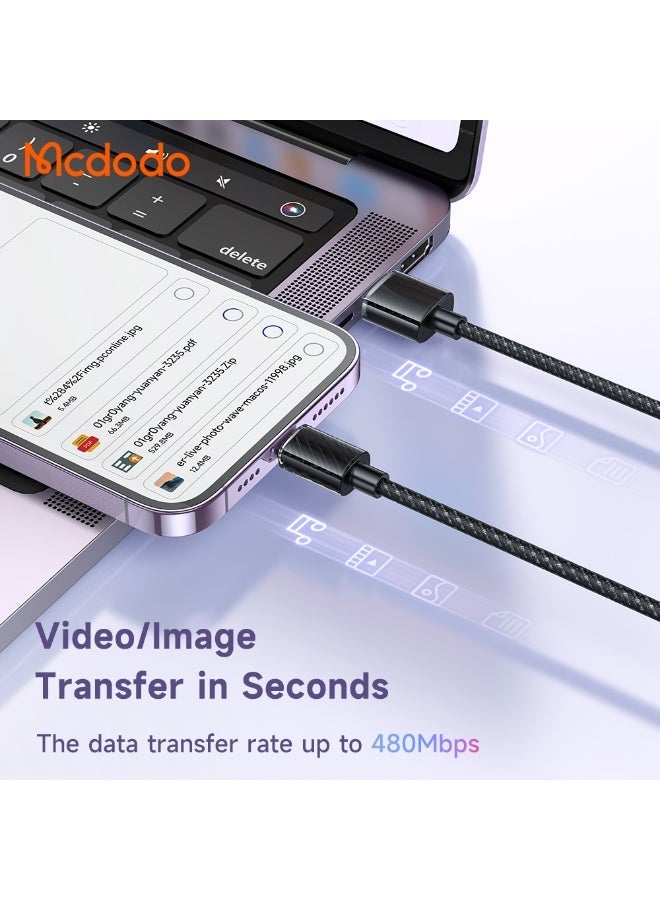 Mcdodo CABLE CA-3640 DICHROMATIC SERIES LIGHTNING DATA  1.2M – BLACK - Image 3