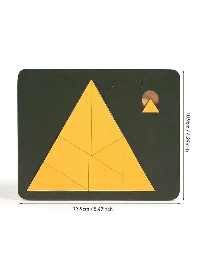 Impossible Puzzle Triangle 3D Wooden Brain Teaser Geometric Interlocking Pieces With Bag - Image 1