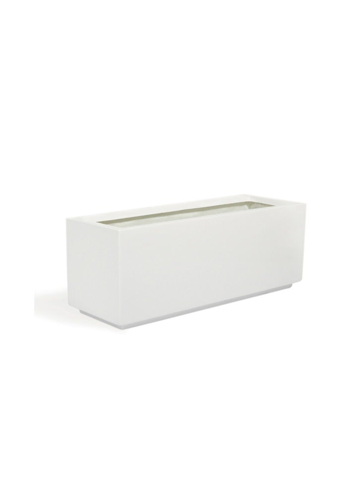 جي آر بي GRP الألياف الزجاجية مستطيلة طويلة بيضاء وعاء 90x30x30cm (LWH)) للنباتات والزهور مودرين الأواني دائمة لزارع داخلي / خارجي  - Image 2