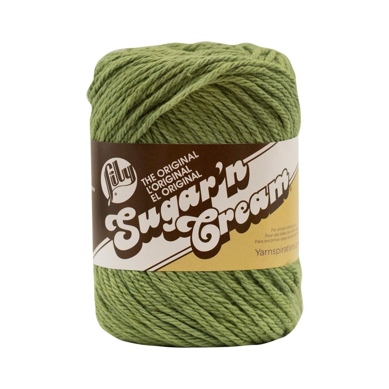 Lily Sugar 'N Cream The Original Solid Yarn, 2.5oz, Medium 4 Gauge, 100% Cotton - Sage Green - Machine Wash & Dry - Image 1