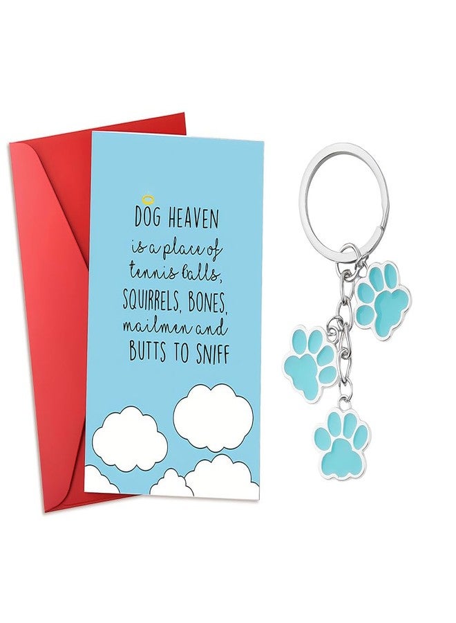Sisadodo Dog Memorial Gifts for Loss of Dogs Sympathy Gift Card Dog Paw Keychain Pet Passing Away Gifts for Pets Lover Bereavement Condolence Card for Loss of Dogs Memorial Keychain - Image 1