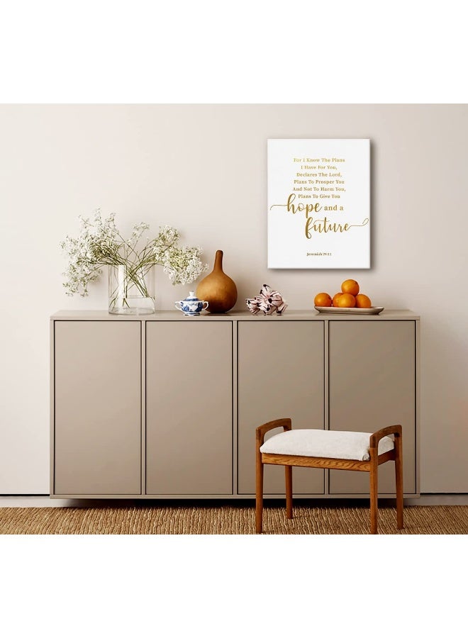 WKYAER Canvas Wall Art Jeremiah 29:11, For I Know The Plans I Have For You, Christian Bible Verse Wall Art, Canvas Prints Poster Wall Art for Home Decor, Scripture Sign Christian Wall Decor Size 12x15 - Image 2