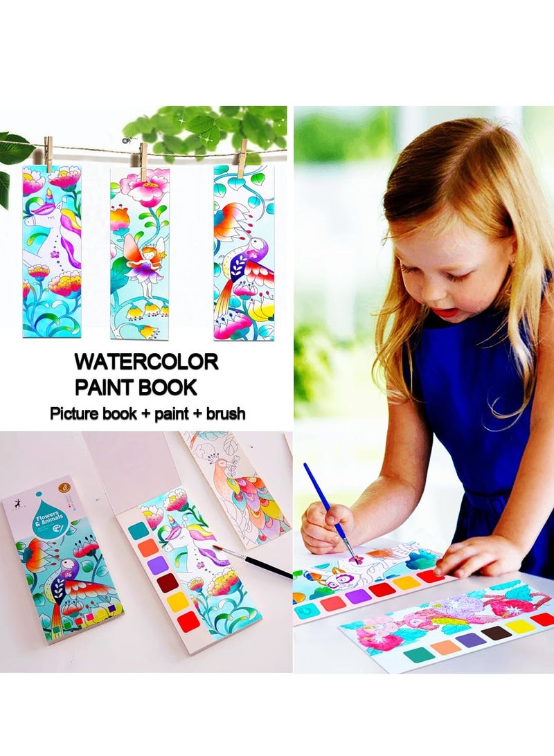SYOSI Water Color Paint Sets for Kids Travel Pocket Watercolor Kit with Paints and Brushes Arts and Crafts for Girls Boys Water Colors Paint Book Kids Watercolor Coloring Books for Kids Ages 4-8 - Image 5