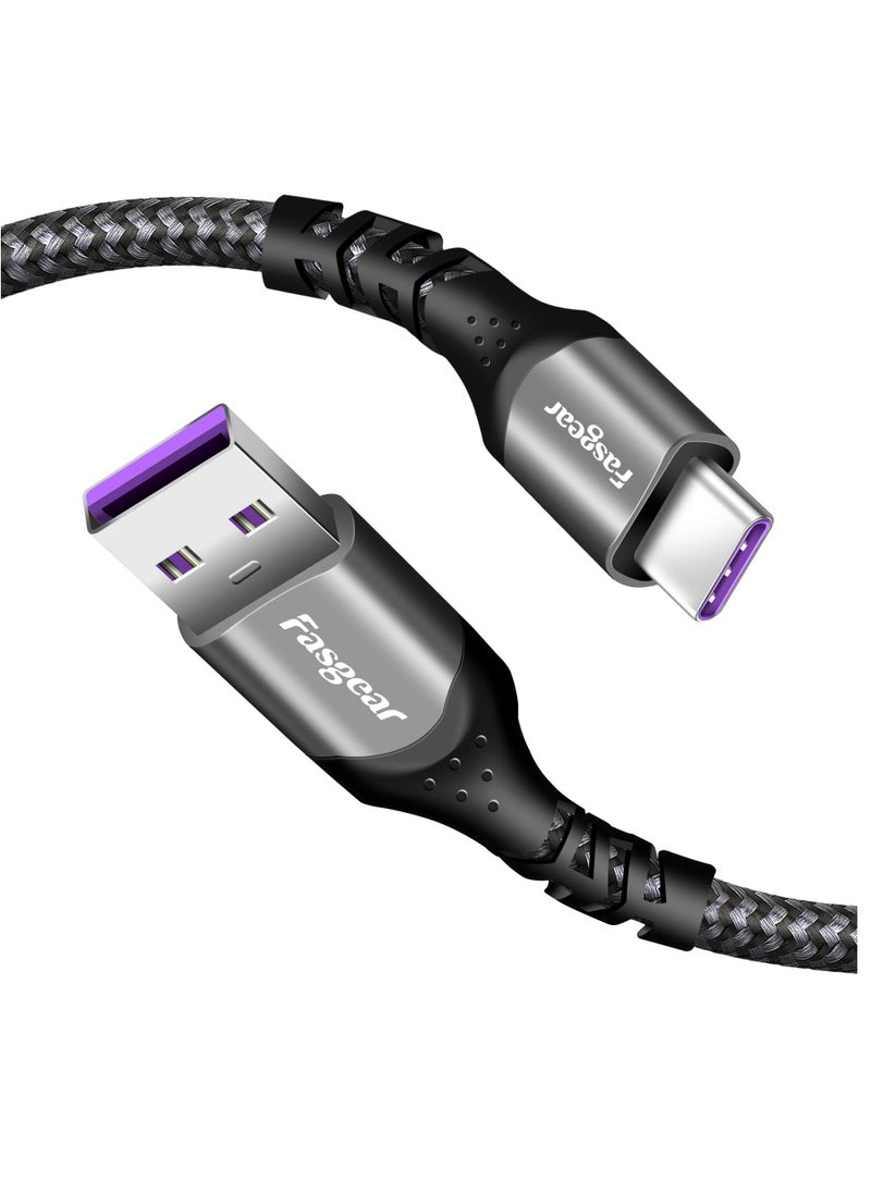 Fasgear Huawei Super Charge Type C Cable 1 Pack 6ft 88w Usb C Fast Charging Cable Black  - Image 1