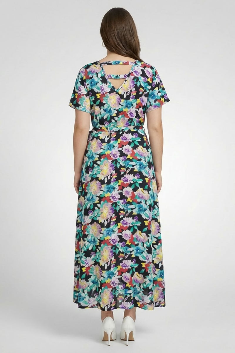 Willow & Whistle Women Floral Print Wrap Dress, Multicolor - Image 4