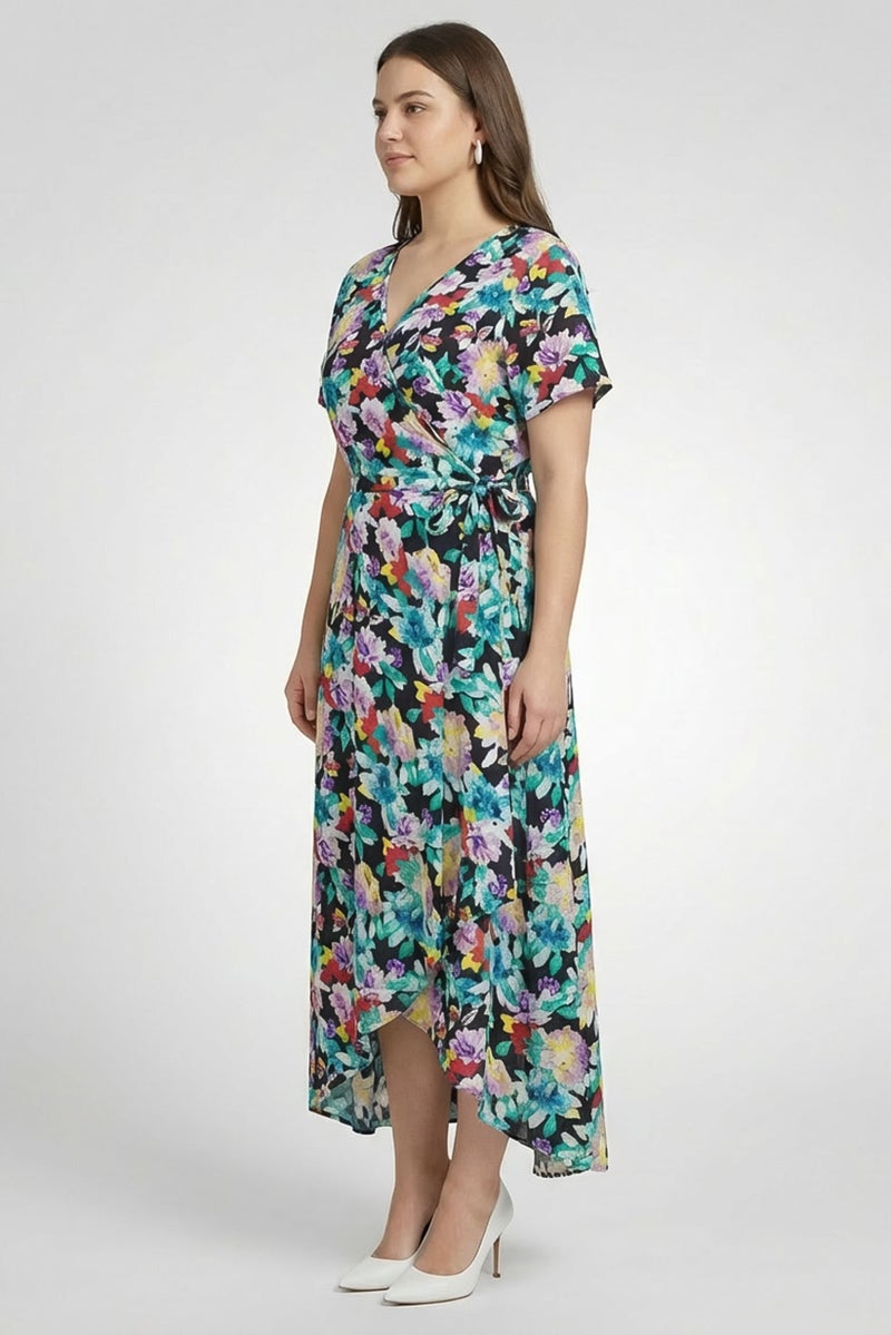 Willow & Whistle Women Floral Print Wrap Dress, Multicolor - Image 3