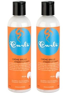 Curls Curls Crme Brule Whipped Sculpting Cream  Dry Wavy Curly and Textured Hair  Fights Frizz and Defines Refresh and Rehydrate 8oz Pack of 2 