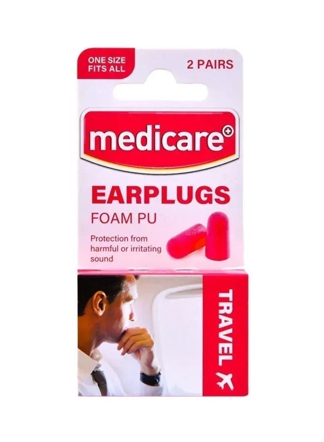 Travel Foam Pu Ear Plugs - 2 Pairs