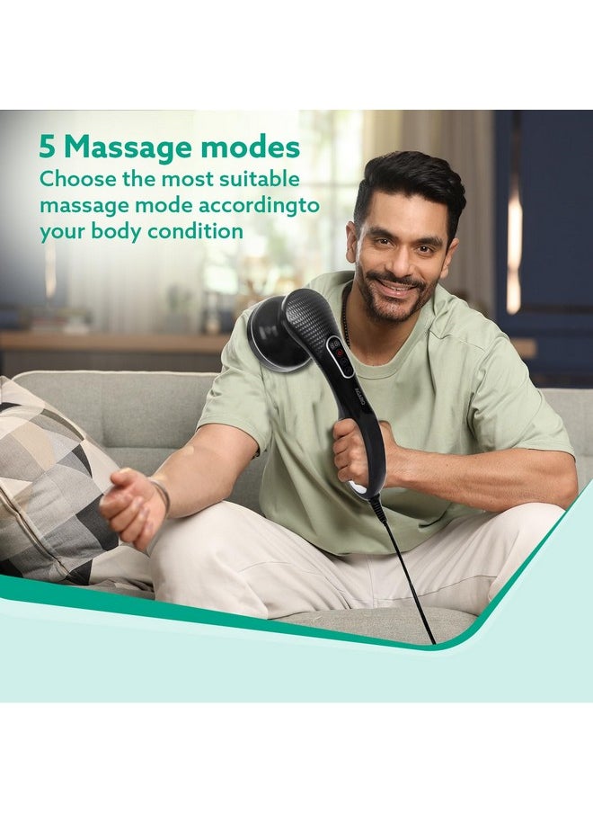 AGARO - Relaxo Electric Handheld Full Body Massager With 8 Massage Heads 5 Mode & 6 Speed Settings For Pain Relief & Relaxation (Black) Back Leg & Foot. - Image 1