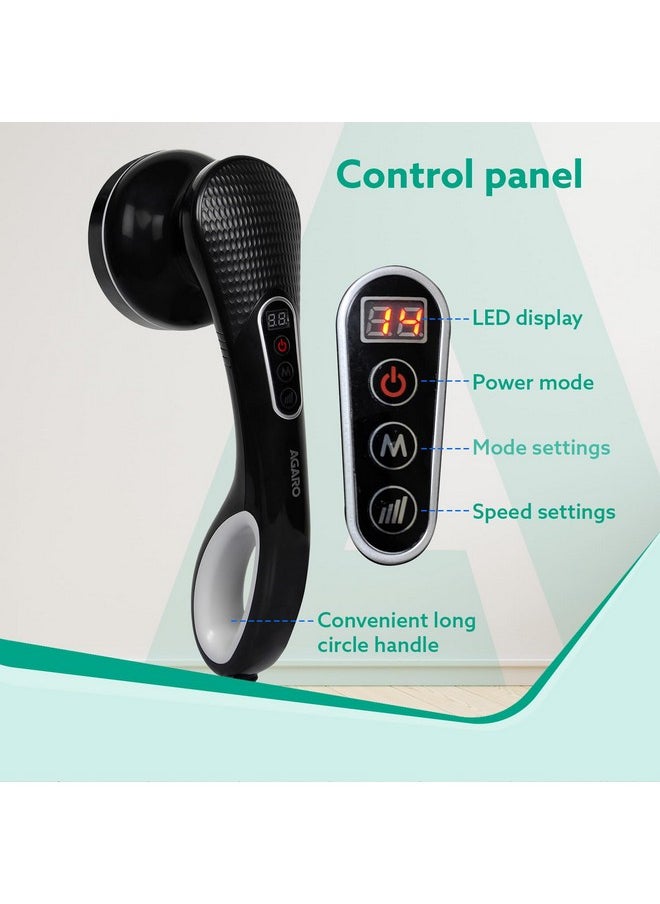 AGARO - Relaxo Electric Handheld Full Body Massager With 8 Massage Heads 5 Mode & 6 Speed Settings For Pain Relief & Relaxation (Black) Back Leg & Foot. - Image 1