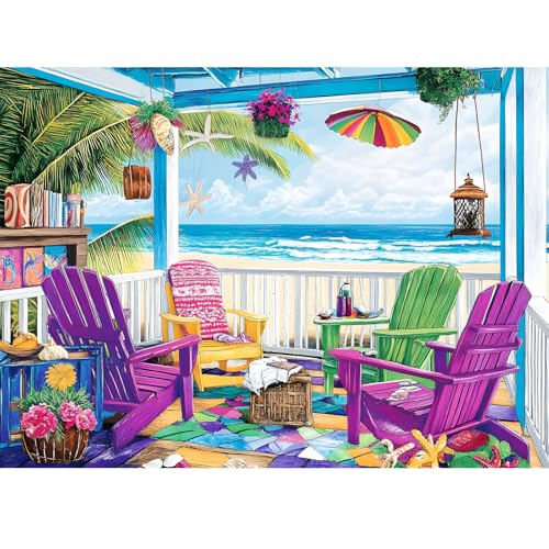 WSCXSC 300 Piece Puzzle for AdultsJigsaw Puzzles 300 Pieces Seaside Scenery Puzzle for Kids Adult Senior Beach Jigsaw Puzzle for Adults 300 Pieces Challenging Puzzles Family Activity Game Nights Gifts - Image 1