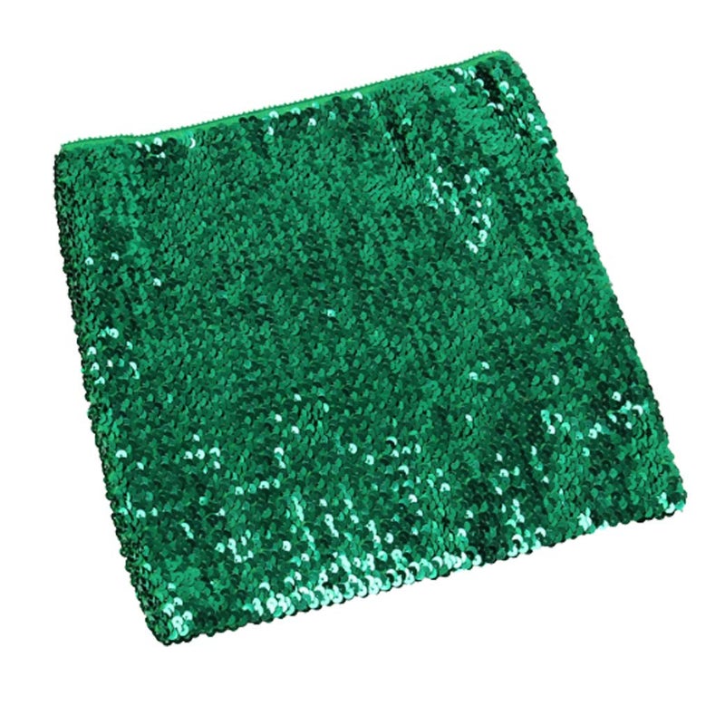 Fenyong Womens Sparkly Sequin Mermaid Crop Tops, Strapless Metallic Tube Tops for Party Clubwear(Green) - Image 2