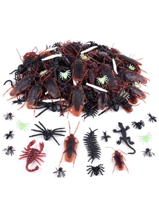 ASTARON 210 قطعة من ألعاب الخدع والمزاح البلاستيكية الواقعية على شكل حشرات وصراصير وعناكب ومئويات وعقارب لحفلات الهالوين وديكورات يوم الكذب - Image 2