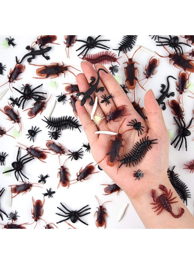 ASTARON 210 قطعة من ألعاب الخدع والمزاح البلاستيكية الواقعية على شكل حشرات وصراصير وعناكب ومئويات وعقارب لحفلات الهالوين وديكورات يوم الكذب - Image 3