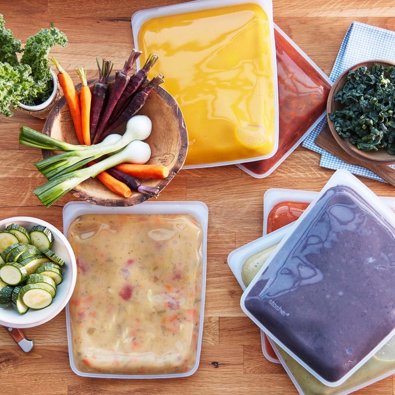 Stasher Premium Silicone Reusable Food Storage Half Gallon Bag, Aqua, Microwave, Sous Vide, Dishwasher, Oven and Freezer Safe, BPA Free, Leak-free, Eco-friendly, 64 Oz - Image 2