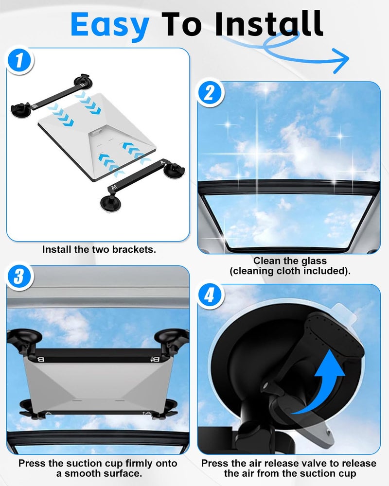 Maraiss Starlink Mini Suction Cup Mount, Universal Starlink Mini Accessories with Strong Vacuum Suction, Secure Mounting Kit for Car Windows Sunroofs RVs Boats Road Trips, Easy to Install and Remove - Image 5