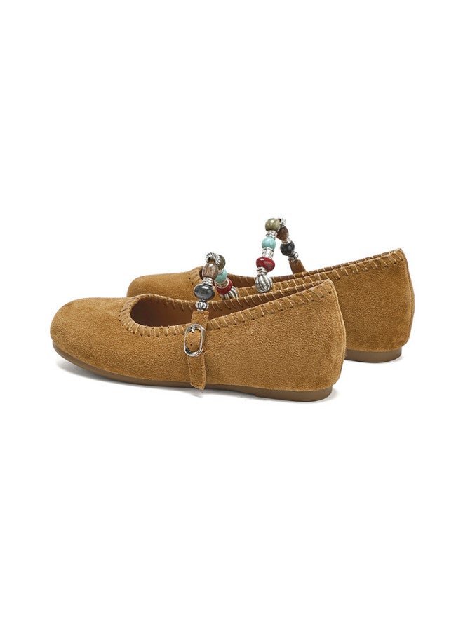 St&Sat Saturday Vintage Mary Jane Shoes For Women, 2025 New Autumn Chinese Style Beaded Platform Birkenstock Flats - Image 4