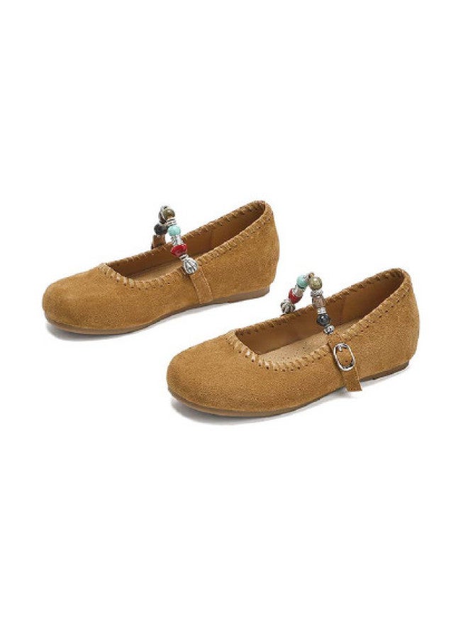 St&Sat Saturday Vintage Mary Jane Shoes For Women, 2025 New Autumn Chinese Style Beaded Platform Birkenstock Flats - Image 1