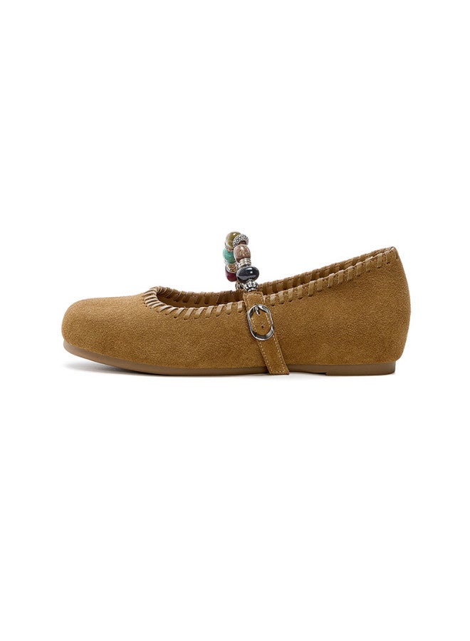 St&Sat Saturday Vintage Mary Jane Shoes For Women, 2025 New Autumn Chinese Style Beaded Platform Birkenstock Flats - Image 5