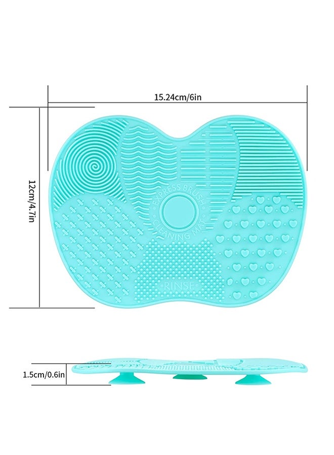 قطعتان من بساط تنظيف فرش المكياج من السيليكون، بساط تنظيف فرش المكياج، وسادات تنظيف مستحضرات التجميل، أداة غسيل محمولة مزودة بقاعدة شفط لفرش المكياج. - Image 2