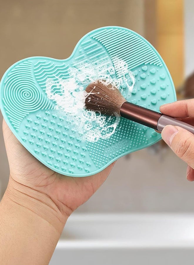 قطعتان من بساط تنظيف فرش المكياج من السيليكون، بساط تنظيف فرش المكياج، وسادات تنظيف مستحضرات التجميل، أداة غسيل محمولة مزودة بقاعدة شفط لفرش المكياج. - Image 5