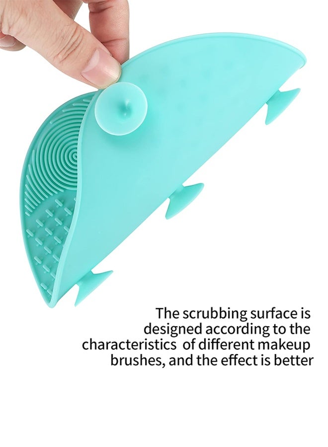 قطعتان من بساط تنظيف فرش المكياج من السيليكون، بساط تنظيف فرش المكياج، وسادات تنظيف مستحضرات التجميل، أداة غسيل محمولة مزودة بقاعدة شفط لفرش المكياج. - Image 3