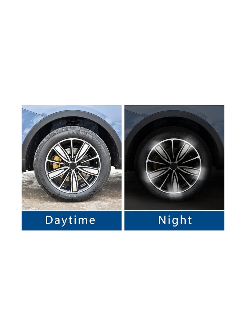 Zikra Reflective Car Wheel Rim Stickers, 20pcs Night Safety Warning Car Stickers, Anti-Scratch Reflective Stickers Car Motorcycle Wheel Safety Decorative Car Decals Universal for Car Vehicle Truck - Image 5