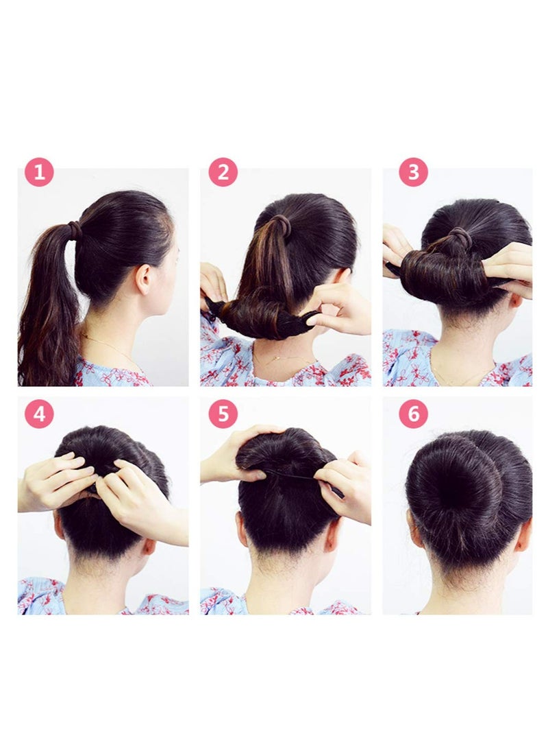 أوزيغالور 2 قطعة صانعة كعكة الشعر السحرية (صغيرة وكبيرة)، قهوة، إكسسوارات تصفيف الشعر - Image 2