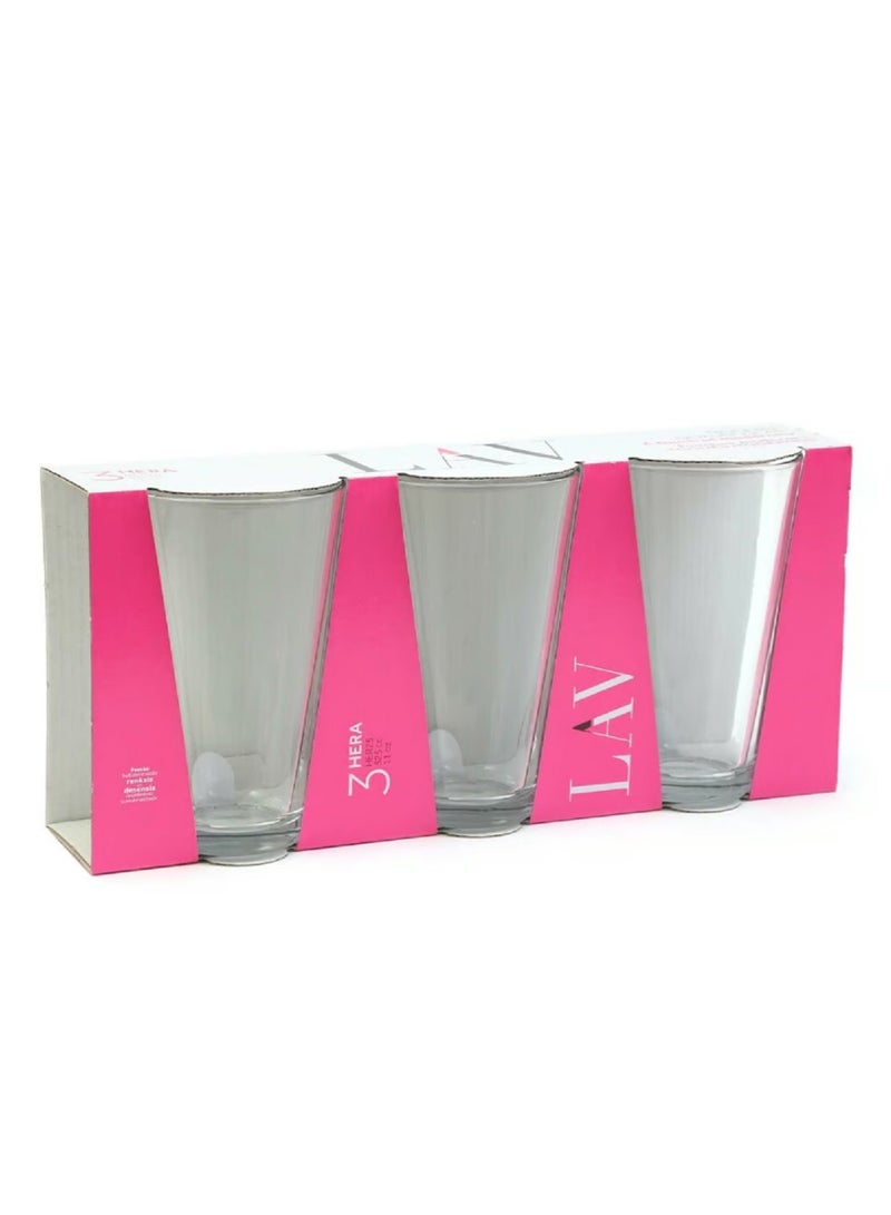 LAV 3 Pieces Hera Long Drink Tumbler Set 325 Ml - Clear - Image 4