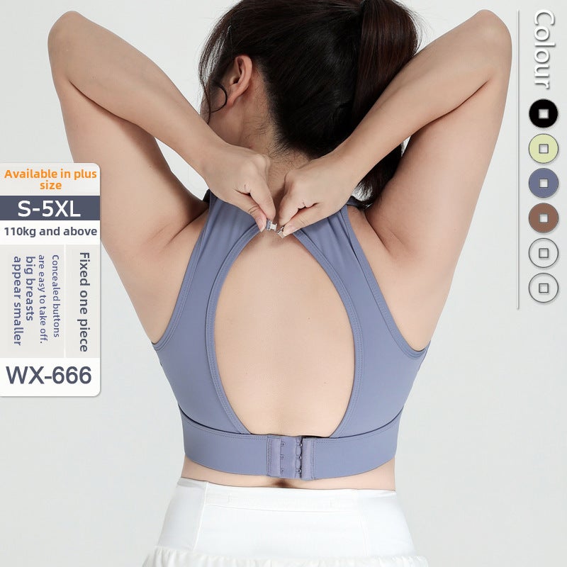 New Easy-On Sports Bra Yoga Slimming Ventilated Workout Vest ink black - Image 5