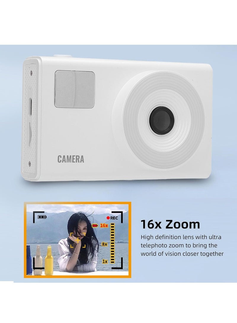 Digital Camera for Kids Fill Light, 48MP FHD Camera, Vintage Camera, Retro Digital Camera CCD for Teens Boys Girls Seniors Student Children, 32GB SD Card,16X Zoom - Image 2