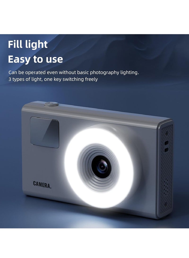 Digital Camera for Kids Fill Light, 48MP FHD Camera, Vintage Camera, Retro Digital Camera CCD for Teens Boys Girls Seniors Student Children, 32GB SD Card,16X Zoom - Image 4