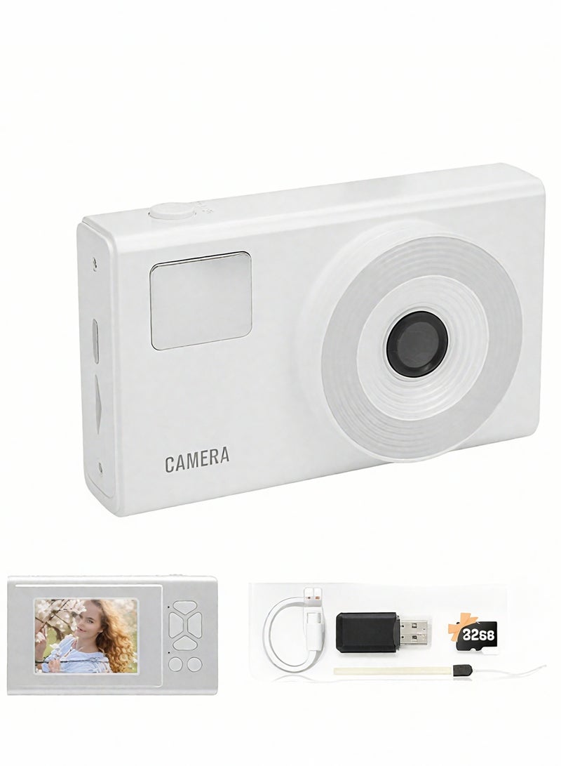 Digital Camera for Kids Fill Light, 48MP FHD Camera, Vintage Camera, Retro Digital Camera CCD for Teens Boys Girls Seniors Student Children, 32GB SD Card,16X Zoom - Image 1