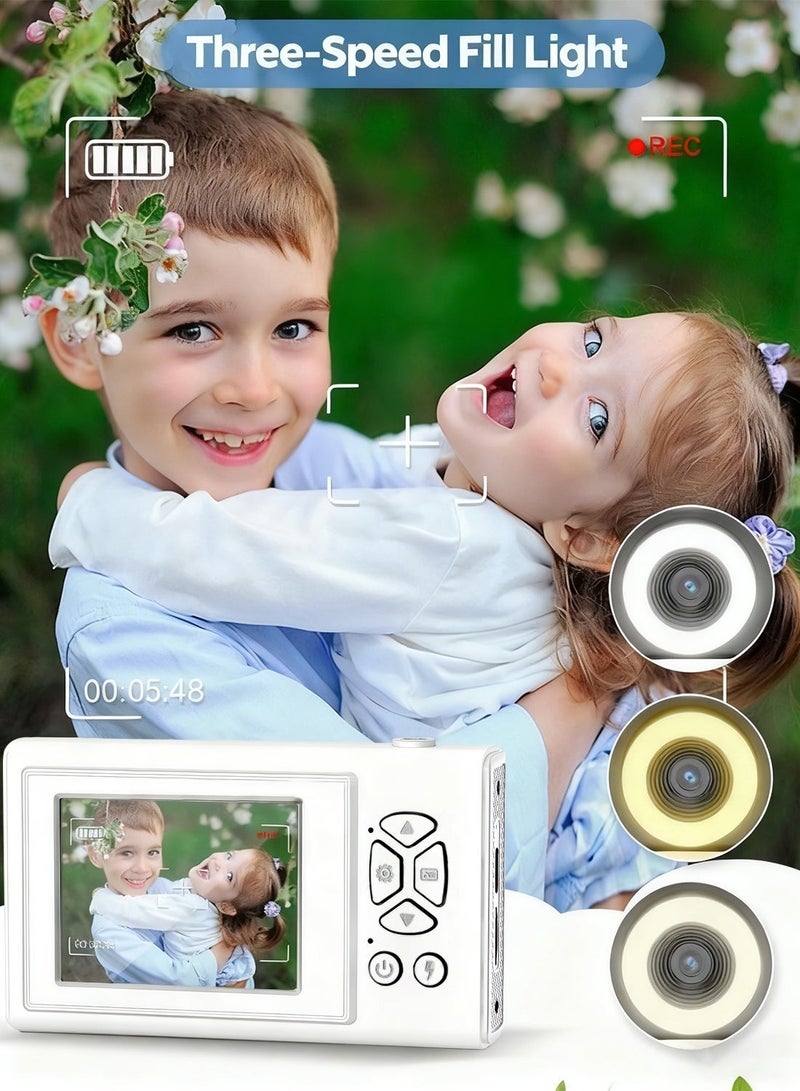 Digital Camera for Kids Fill Light, 48MP FHD Camera, Vintage Camera, Retro Digital Camera CCD for Teens Boys Girls Seniors Student Children, 32GB SD Card,16X Zoom - Image 5